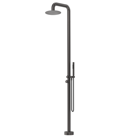Bella Vista Mica Soft Square Freestanding Outdoor Shower Gunmetal OS-52-GM