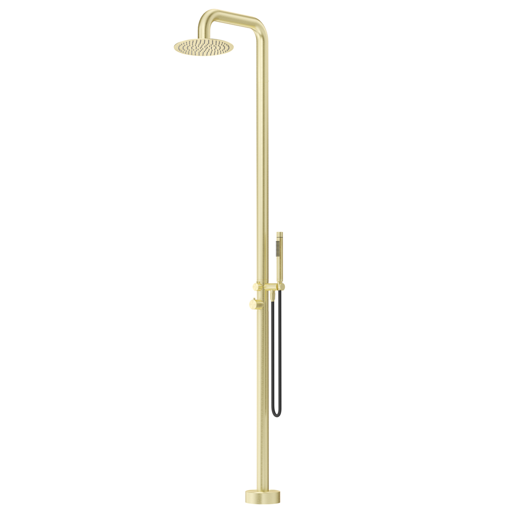Bella Vista Mica Soft Square Freestanding Outdoor Shower French Gold OS-52-FG