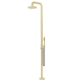 Bella Vista Mica Soft Square Freestanding Outdoor Shower French Gold OS-52-FG