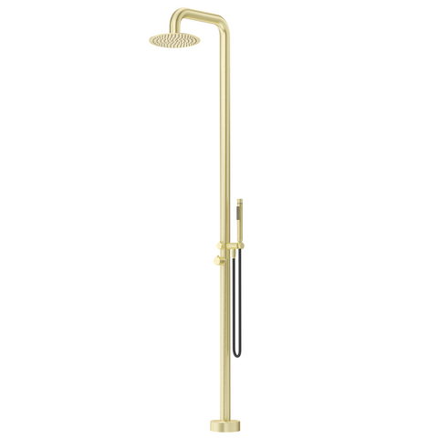 Bella Vista Mica Soft Square Freestanding Outdoor Shower French Gold OS-52-FG