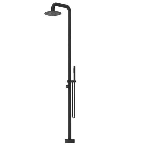 Bella Vista Mica Soft Square Freestanding Outdoor Shower Black OS-52-BLK