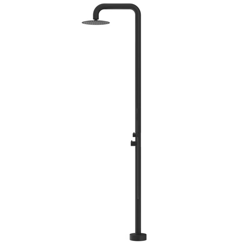 Bella Vista Mica Soft Square Freestanding Outdoor Shower Black OS-52-BLK