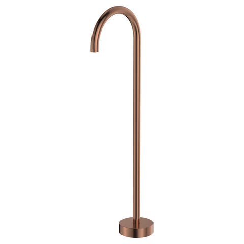 Fienza Kaya Gooseneck Floor Mounted Bath Outlet Brushed Copper SP8016CO