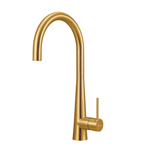 Oliveri Tap Gooseneck Mixer Lead Free Brushed Gold SS31620-AU