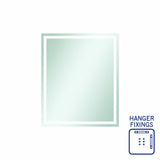 Thermogroup Sierra Rectangle Polished Edge Mirror with Sandblasted Border - 900x750mm with Hangers SS9075HN