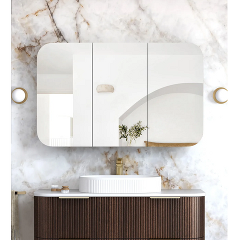 Otti Newport Shaving Cabinet 1200x750mm Sable Walnut SSQ1275SW