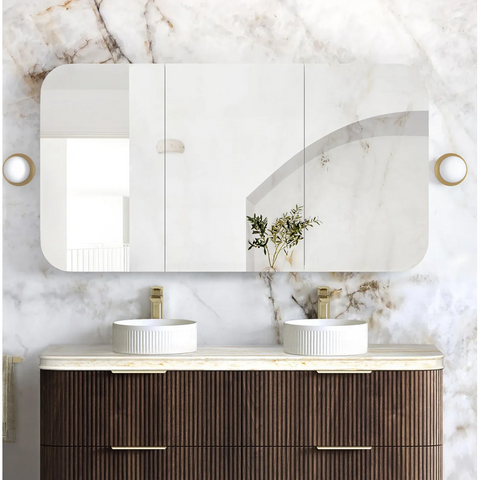 Otti Newport Shaving Cabinet 1500x750mm Sable Walnut SSQ1575SW
