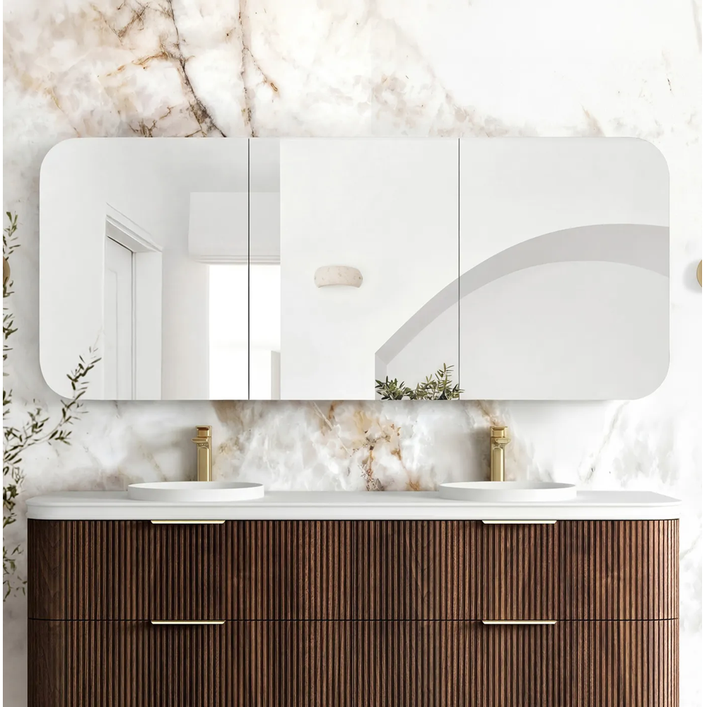 Otti Newport Shaving Cabinet 1800x750mm Sable Walnut SSQ1875SW