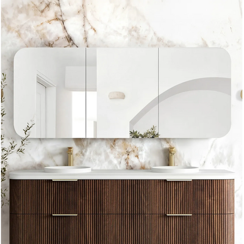 Otti Newport Shaving Cabinet 1800x750mm Sable Walnut SSQ1875SW