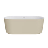 Fienza Empire Slim Solid Surface Acrylic Bath 1500mm Matte Khaki Ext Gloss White Int ST08-150K