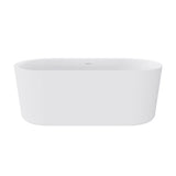 Fienza Empire Slim Solid Surface Acrylic Bath 1500mm Matte White Ext Gloss White Int ST08-150