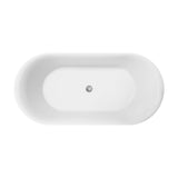 Fienza Empire Slim Solid Surface Acrylic Bath 1500mm Matte White Ext Gloss White Int ST08-150