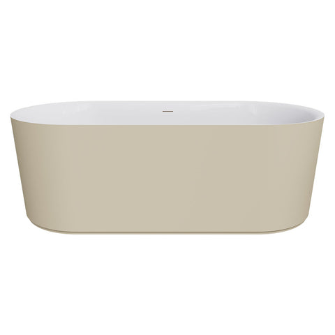 Fienza Empire Slim Solid Surface Acrylic Bath 1700mm Matte Khaki Ext Gloss White Int ST08-170K