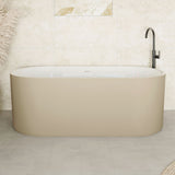 Fienza Empire Slim Solid Surface Acrylic Bath 1700mm Matte Khaki Ext Gloss White Int ST08-170K
