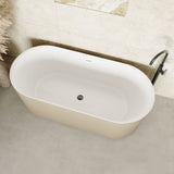 Fienza Empire Slim Solid Surface Acrylic Bath 1700mm Matte Khaki Ext Gloss White Int ST08-170K