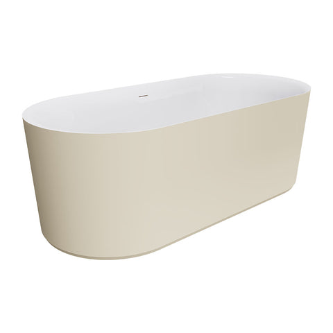 Fienza Empire Slim Solid Surface Acrylic Bath 1700mm Matte Khaki Ext Gloss White Int ST08-170K