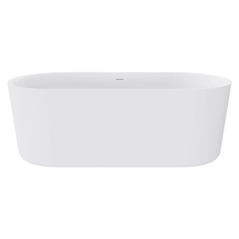 Fienza Empire Slim Solid Surface Acrylic Bath 1700mm Matte White Ext Gloss White Int ST08-170