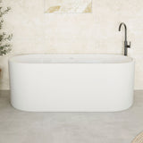Fienza Empire Slim Solid Surface Acrylic Bath 1700mm Matte White Ext Gloss White Int ST08-170