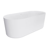 Fienza Empire Slim Solid Surface Acrylic Bath 1700mm Matte White Ext Gloss White Int ST08-170