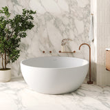 Fienza Shinto Solid Surface Bath 1500mm w/ Integrated Overflow Matte White ST13-1500