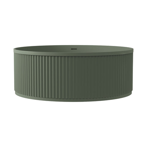 Fienza Minka Fluted Solid Surface Round Bath 1500mm w/ Overflow Forest ST21-1500F