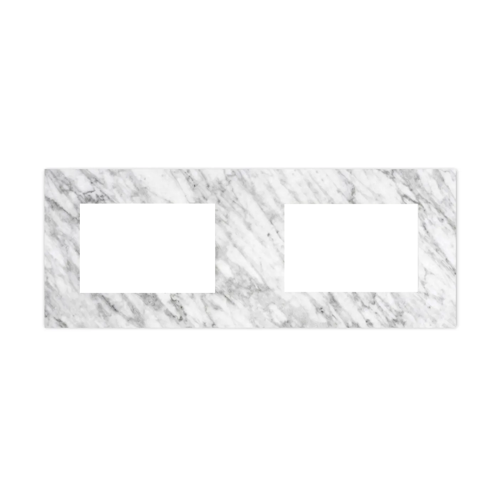 Otti Top 1200x465x18mm w/ Undermount Cut Only Double Bowl Natural Carrara Marble STUD124NCA-DU