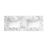 Otti Top 1200x465x18mm w/ Double Undermount Basins Natural Carrara Marble STUD124NCA-DUB