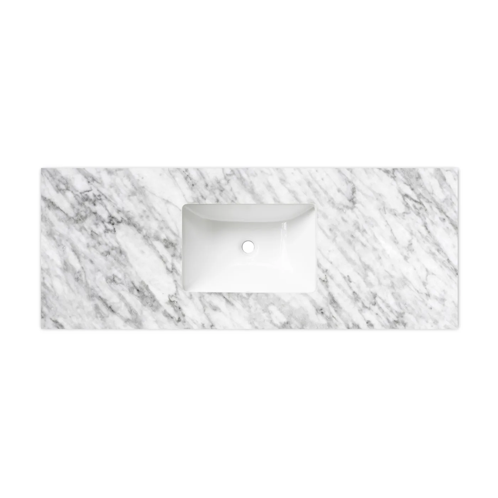 Otti Top 1200x465x18mm w/ Undermount Basin Natural Carrara Marble STUD124NCA-UB