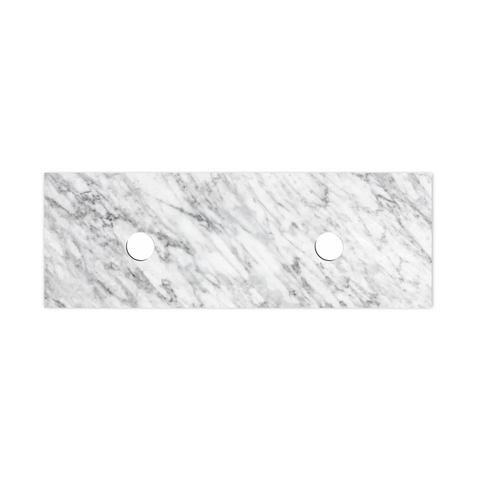 Otti Top 1200x465x18mm Double Bowl Natural Carrara Marble STUD124NCA-D