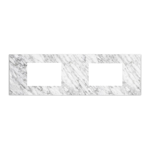 Otti Top 1500x465x18mm w/ Double Undermount Cuts Only Natural Carrara Marble STUD154NCA-U