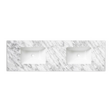 Otti Top 1500x465x18mm w/ Double Undermount Basins Natural Carrara Marble STUD154NCA-UB