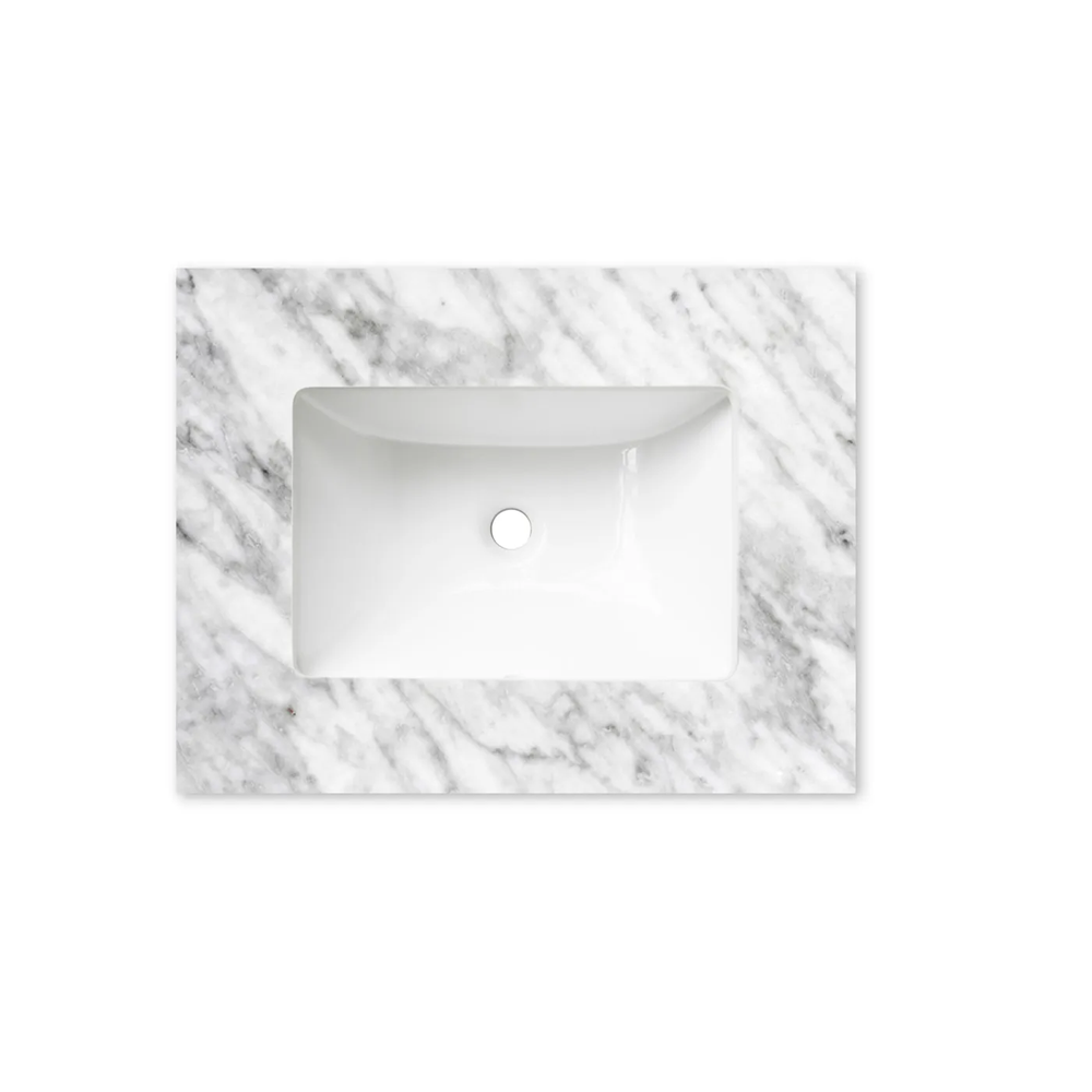 Otti Top 600x465x18mm w/ Undermount Basin Natural Carrara Marble STUD64NCA-UB