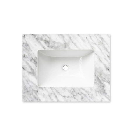 Otti Top 600x465x18mm w/ Undermount Basin Natural Carrara Marble STUD64NCA-UB
