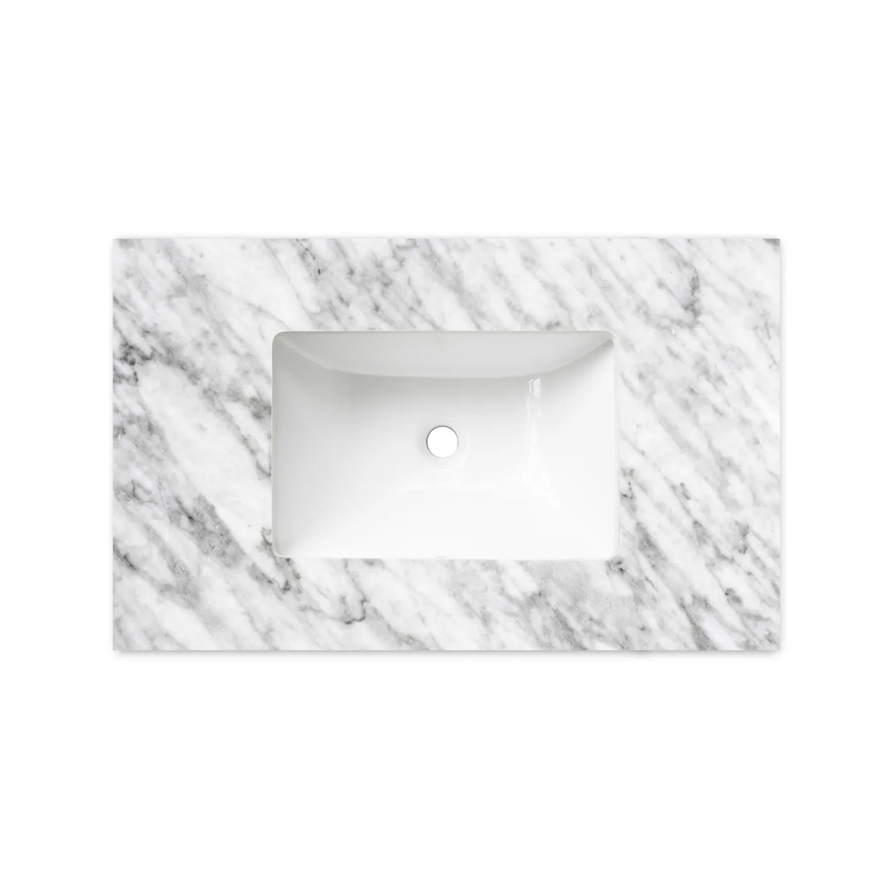 Otti Top 750x465x18mm w/ Undermount Basin Natural Carrara Marble STUD74NCA-UB