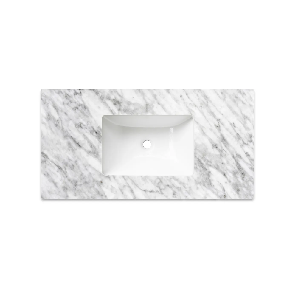 Otti Top 900x465x18mm w/ Undermount Basin Natural Carrara Marble STUD94NCA-UB