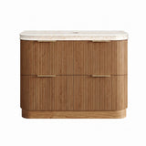 Otti Havana Fluted Freestanding Curve Vanity 1200mm Woodland Oak / Sand Dune Top HAFW1200LST-SD