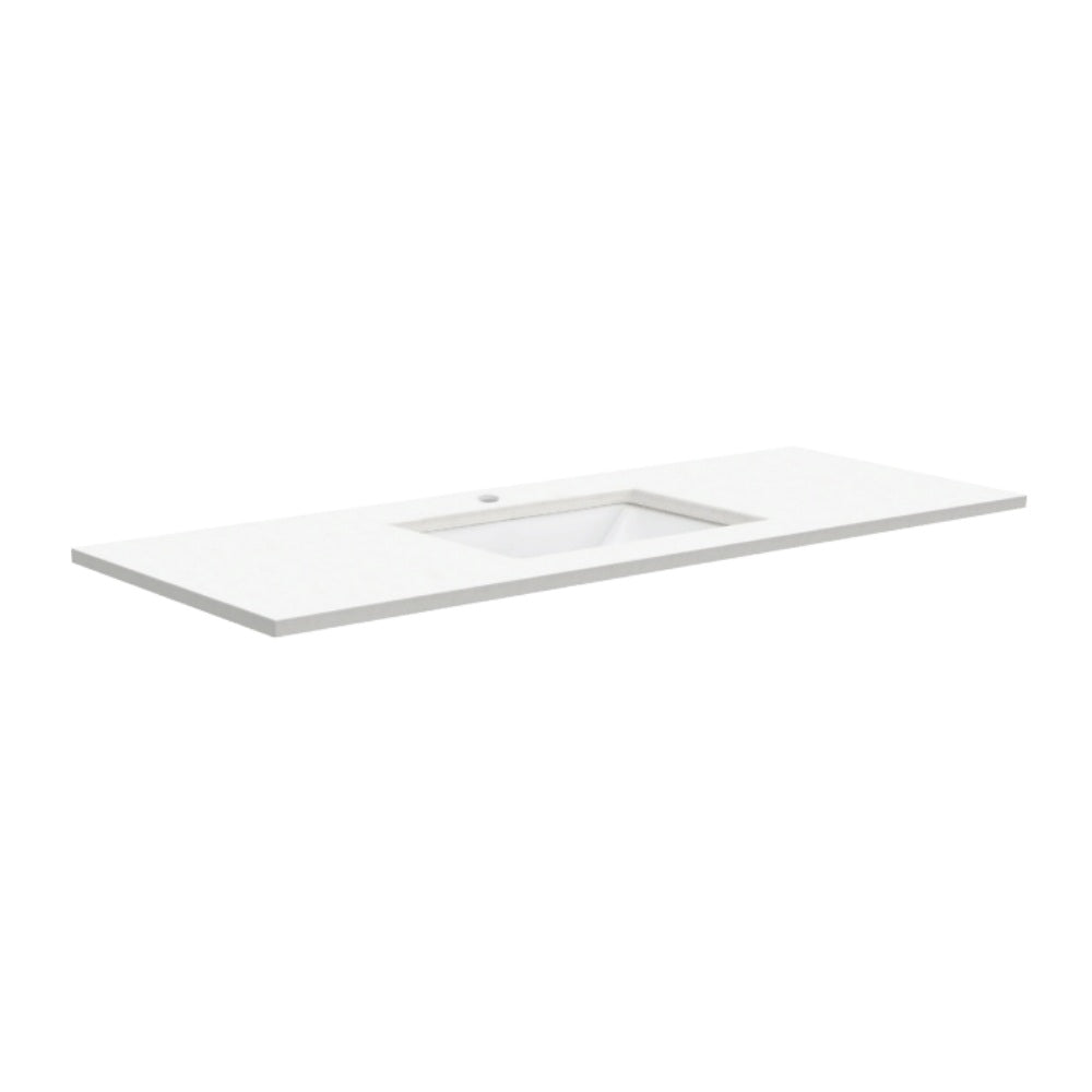 Fienza Sarah Crystal Pure Undermount Vanity Top 1200mm Silica Free (No Taphole) White SC1200-0-SF