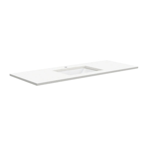 Fienza Sarah Crystal Pure Undermount Vanity Top 1200mm (1 Taphole) Silica Free White SC1200-SF