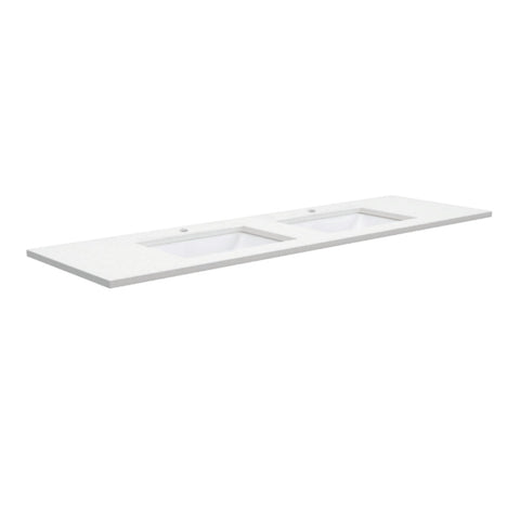 Fienza Sarah Roman Sand Undermount Vanity Top 1500mm Double Basin Silica Free (No Taphole) White SA1500-D-0-SF