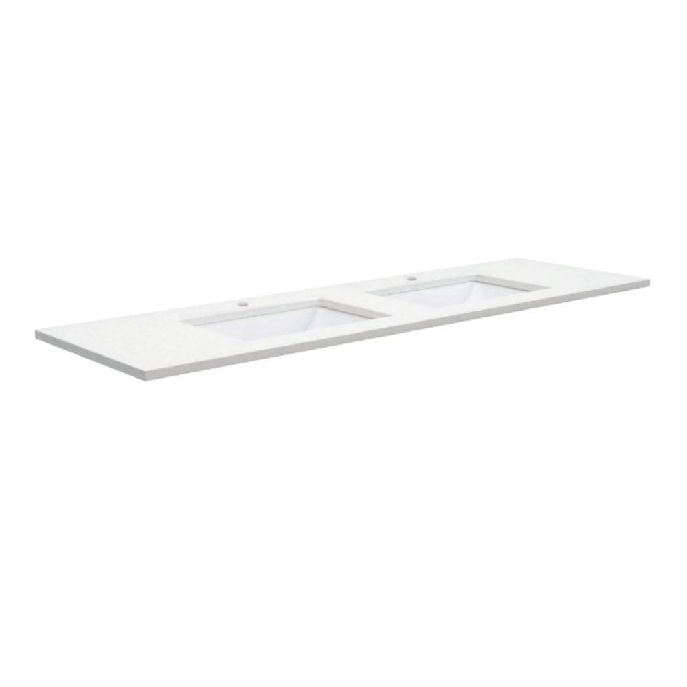 Fienza Sarah Roman Sand Undermount Vanity Top 1500mm Double Basin (1 Taphole) Silica Free White SA1500-D-SF