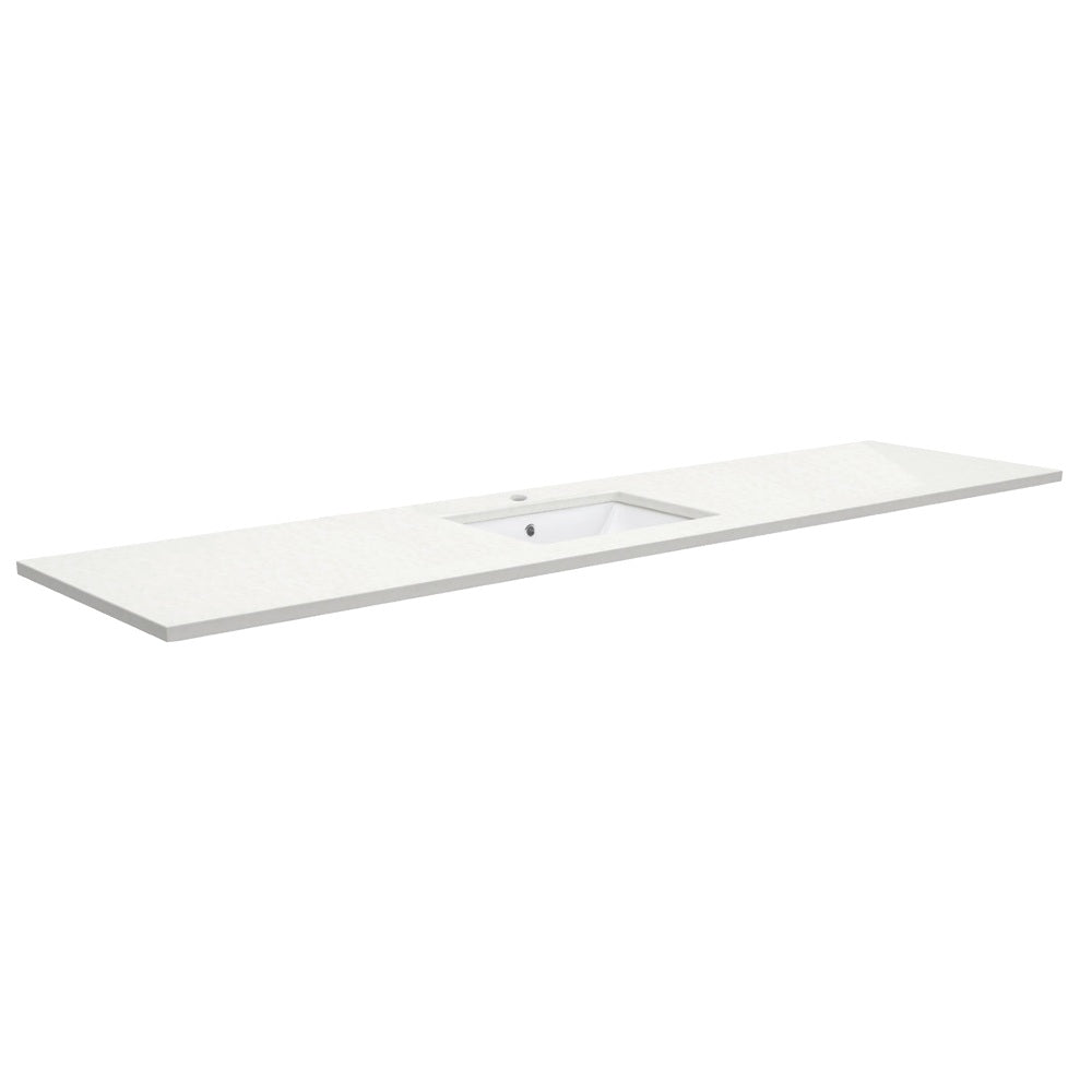 Fienza Sarah Crystal Pure Undermount Vanity Top 1800mm Silica Free (No Taphole) White SC1800-0-SF
