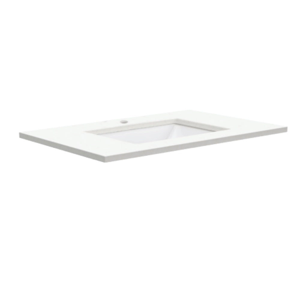 Fienza Sarah Roman Sand Undermount Vanity Top 750mm Silica Free (No Taphole) White SA750-0-SF