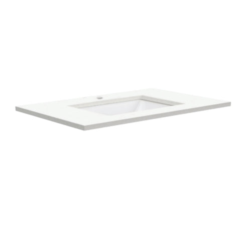 Fienza Sarah Roman Sand Undermount Vanity Top 750mm (1 Taphole) Silica Free White SA750-SF