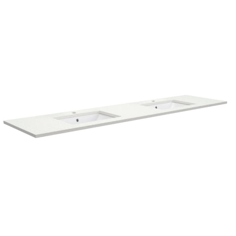 Fienza Sarah Crystal Pure Undermount Vanity Top 1800mm Double Basin (1 Taphole) Silica Free White SC1800-D-SF