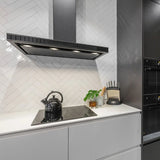 Schweigen Silent Inline Motor Canopy Rangehood 1600M3/Hr 90cm Black DS3326B-9SINL