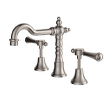 Fienza Lillian Lever Shepherds Crook Basin Set Lead Free Brushed Nickel 339101NN-LF