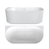 Seima Cleo 115 Back to Wall Fluted Bath 1700mm (Integrated Overflow) Gloss White 192798