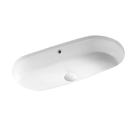 Seima Arko 680 Undermount Super Ellipse Basin w/Overflow 680x345mm (No Taphole) Gloss White 192630
