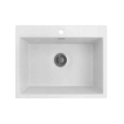 Seima Oros 620 Apron Front Sink 1 Bowl 620x500mm (3 Taphole) White 191985