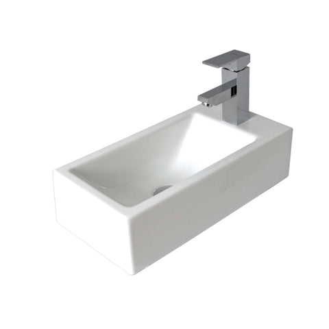 Seima Kyra 514 Above Counter/Wall Hung Basin w/ Overflow 500x250mm (No Taphole) Gloss White 191493